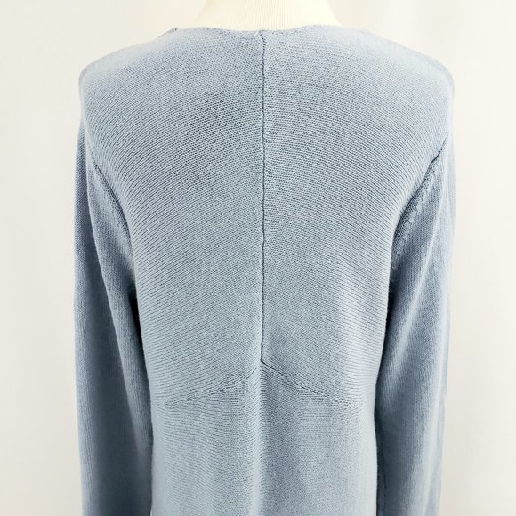 J. Jill Single-Button Cardigan Sweater Size SMALL French Blue Knit 10% Silk - Picture 6 of 10
